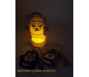 ITH Stickdatei - Teelichthülle Winter Lama